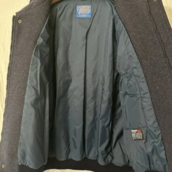 Vintage Pendleton Jacket /Coat Mens Large Blue Red Wool Tweed LOBO Bomber Flight - Picture 7 of 8